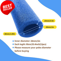 Trampoline Pole Foam Sleeves 1″ 35.4″ Safety Covers 12pcs Blue – US