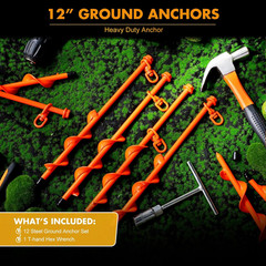 Giant Skeleton Accessories Ground Anchors Screw in, 12 Inch High Wind Heavy Duty