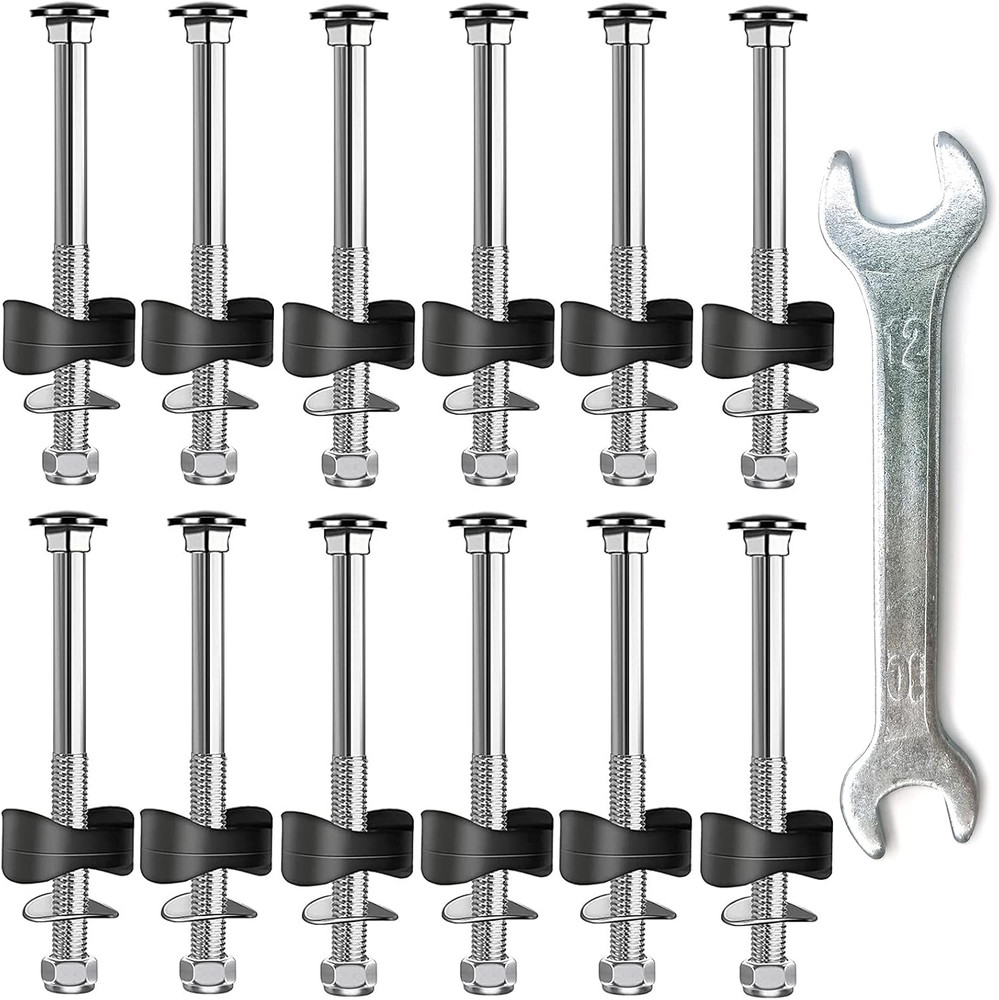 12 PCS Trampoline Screws, Long Screw Trampoline Replacement Parts, Anti-Loose Bo