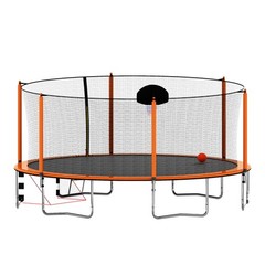 16FT Trampoline w/ Basketball Board Hoop Ladder soccer goal for Outdoor Garden