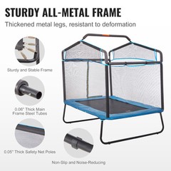 VEVOR 6FT Trampoline for Kids Toddlers with Enclosure Net Gymnastics Bar Hammock