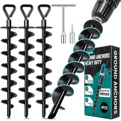 Ground Anchors Screw In, Heavy Duty Ground Trampoline Stakes High Wind Tent Stak