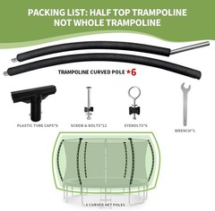 6 Pcs Trampoline Curved Replacement Poles Universal