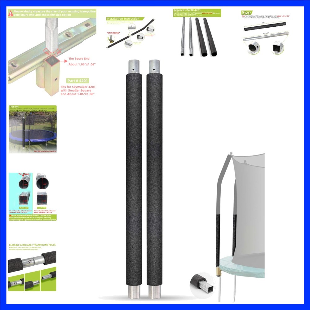 Trampoline Poles Replacement for Skywalker Or Jumpzylla,Galvanized Trampoline…