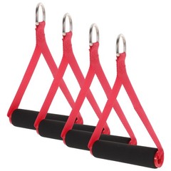 4Pcs Resistance Band Handles with Ergonomic Red Plastic Grip for Fitness Use