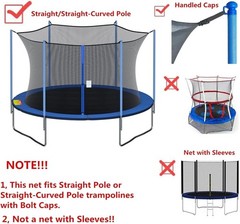 Trampoline Replacement Safety Net for 6 Straight Poles Round Frame Trampoline…