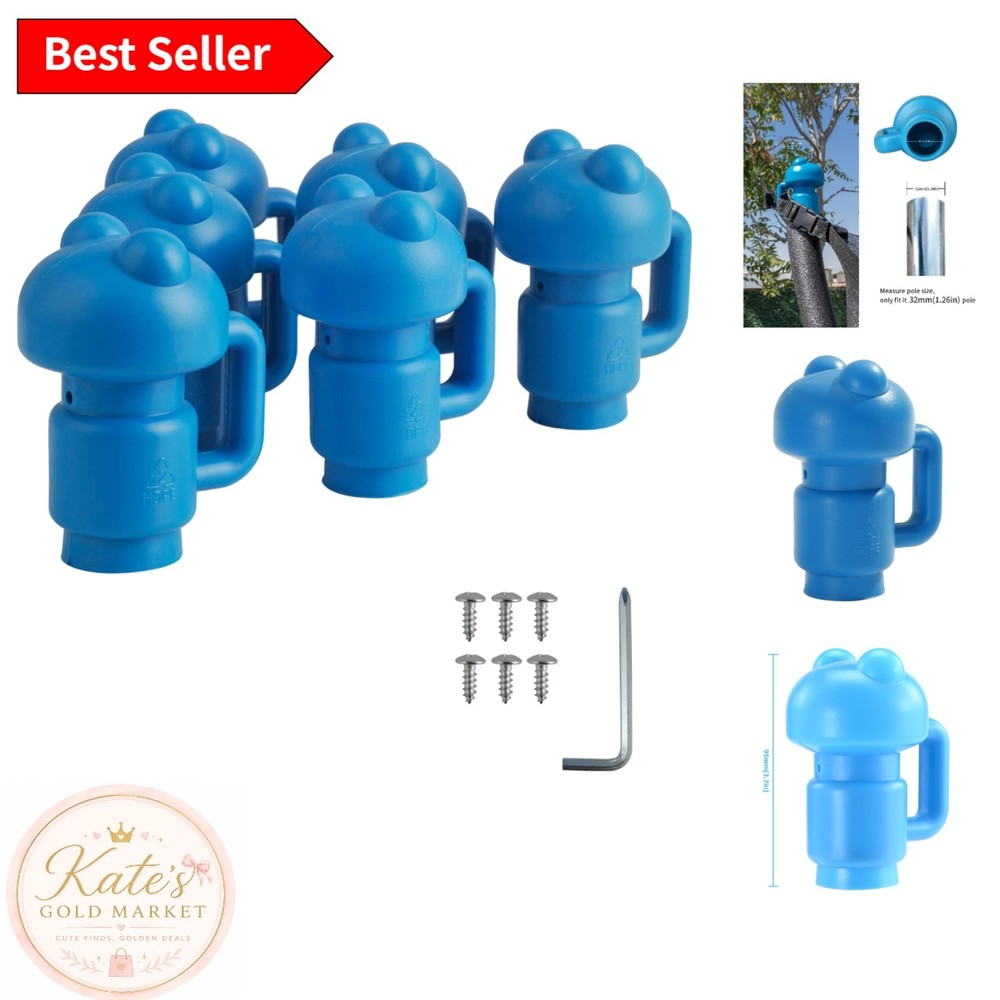 Safety-Designed 1.26″ Trampoline Cap Set – 6 Blue Caps for Secure Netting