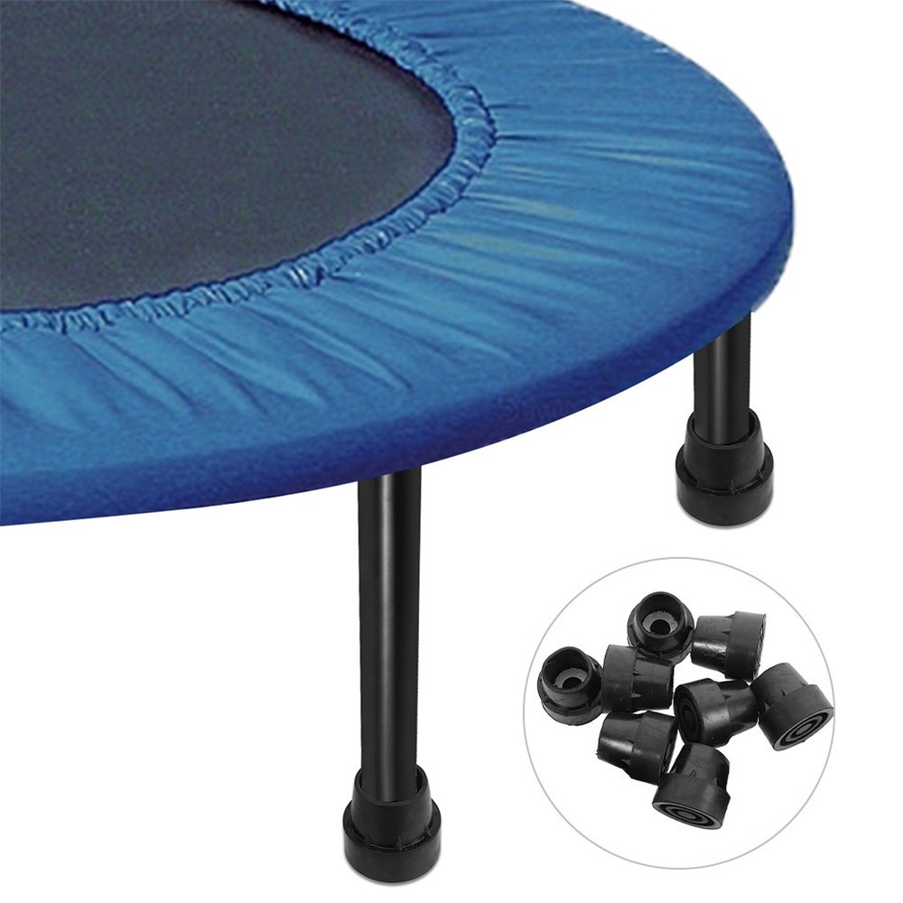 8Pcs Black Rubber Leg Caps for Trampoline Tube Legs Noise Reduction Design