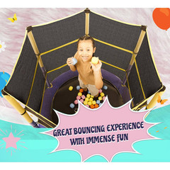 Machrus 55 In. Kiddy Trampoline and Enclosure Set Easy Assembly