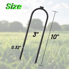 10 Inch Heavy Duty Trampoline Stakes, 16 Pack U Shaped Solid Steel Ground Anc…