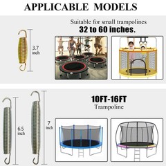 XATAMIO 3.7 5.5 6.5 7 Trampoline Springs 16pcs Heavy Duty Stainless Steel 7 Inch