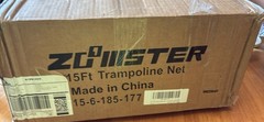 15ft Trampoline Replacement Safety Enclosure Net for 6Straight Poles Round Frame