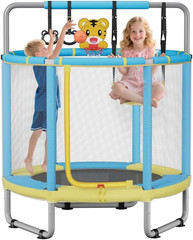 55″ Trampoline for Kids, 440Lbs Capacity with Safety Enclosure Net