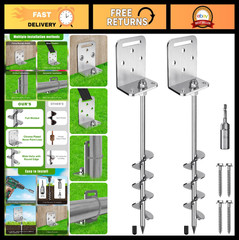 18″ 24″ Ground Screw Anchors – Shed, Trampoline, Swing Set, Tent, Canopy – 2/4/6