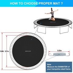 Trampoline Replacement Mat for 12ft 14ft 15ft Round Frames, Water-Resistant, UV