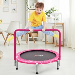36″ Outdoor Kids Toddler Foldable Trampoline Jumping with Full Covered Handrail