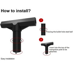 Trampoline Pole Covers & T-Tube Connectors – 8 Pack Black Plastic Caps for Safet