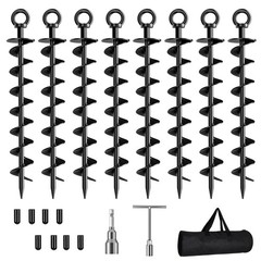 Heavy Duty Spiral Ground Anchor Screws for Trampolines – 4 Pack