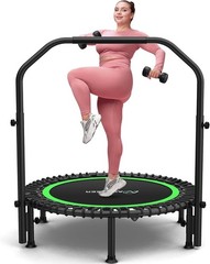 40″/48″ Foldable Rebounder Trampoline for Adults/Kids with Resistance Bands USA