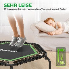 Fitness Trampoline Indoor Ø 122 cm, Trampoline Adult up to 250 kg, Ground Tram…