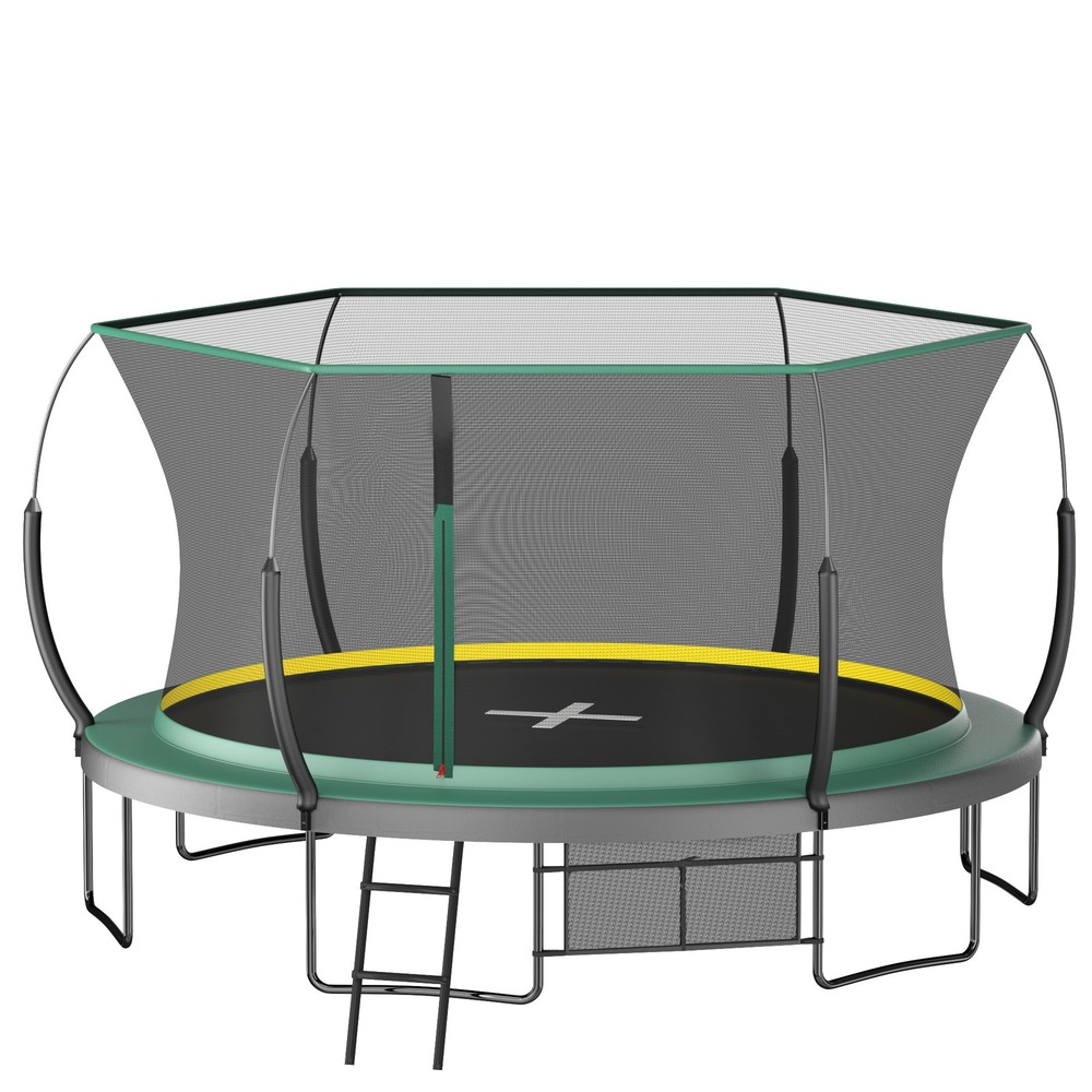 14ft Springfree No Gap Trampoline with Safety Net – Green