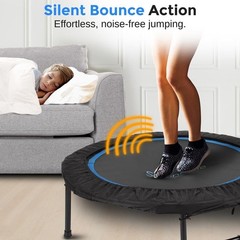 40″ Mini Trampoline Fitness with Reinforced Springs Adjustable Safety Handle
