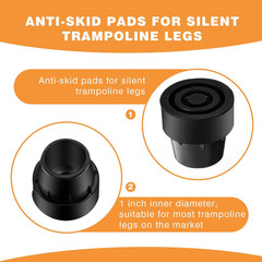 8 Pieces Replacement Mini Trampoline Leg Caps, Black Rubber Caps Tips Floor Prot