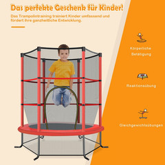 Ø165cm garden trampoline with safety net trampoline up to 135kg load capacity