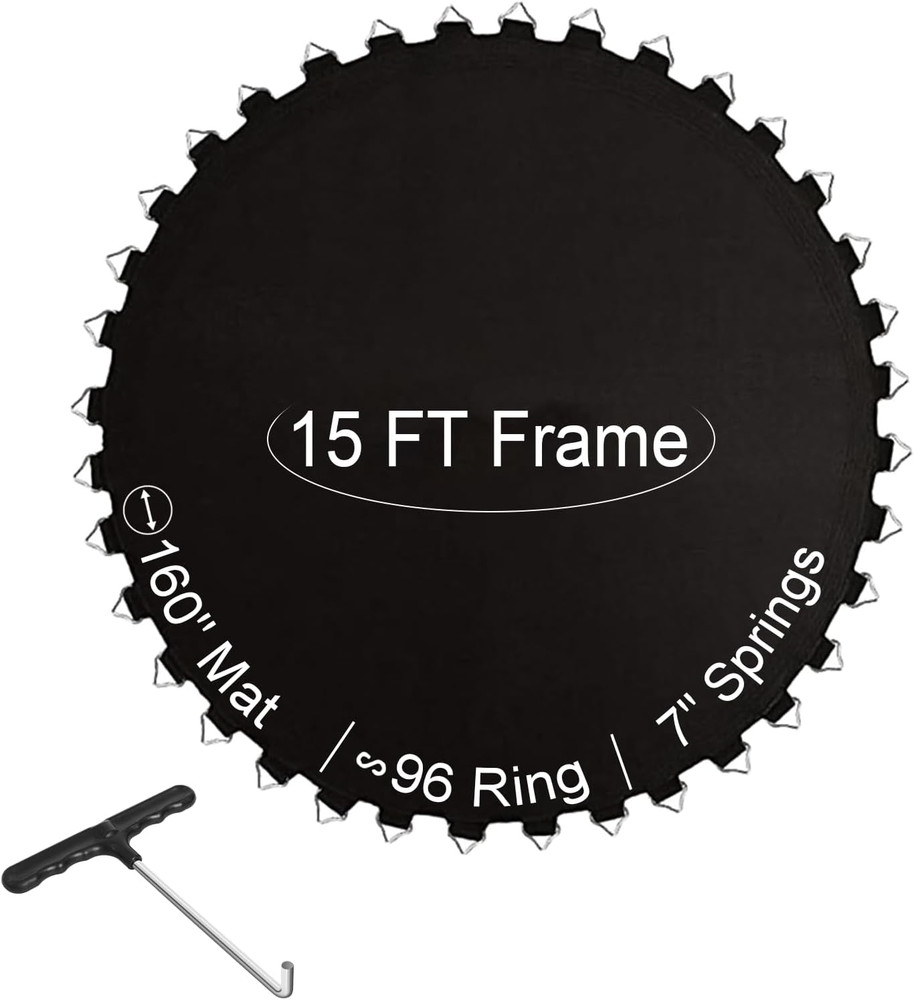 12FT 14FT 15FT Trampoline Mat Replacement, Fits 5.5″ Springs 72 80 V-Hooks round