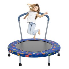 36″ Kids Mini Trampoline with Handle for Ages 1-6 Indoor Outdoor