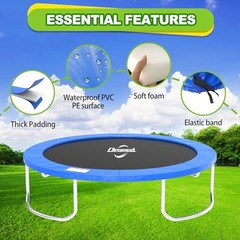 Trampoline Pad, 10FT 12FT 14FT Trampoline Replacement Safety Pad, 14 feet Blue