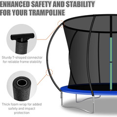 1PCS Trampoline Curved Pole, Universal Trampoline Replacement Enclosure Pole to