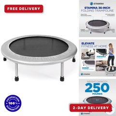 Stamina 36″ Foldable Mini Trampoline for Adults – Home Gym Fitness
