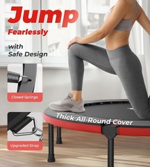 Indoor Rebounder Trampoline 48 Inch with Foam Pad for Comfortable Jumping