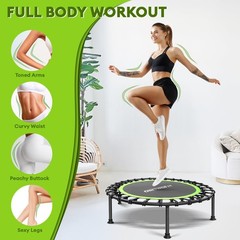 42/45 Rebounder Trampoline for Adults, Silent Mini Trampoline Indoor Exercise Fi