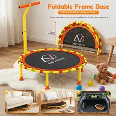 ANCHEER 38” Kids Trampoline with Adjustable Handle, Indoor Outdoor