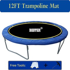 Trampoline Mat 12ft Diameter 10 Row Stitching Longer Lasting Hook & Gloves