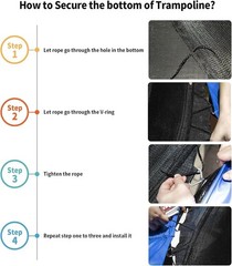 Trampoline Replacement Safety Net for 6 Straight Poles Round Frame Trampoline…