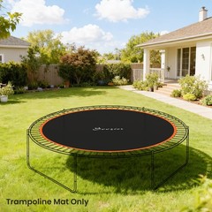 Trampoline Mat with 72 V-Hooks, Fits 12′ Trampoline, Orange