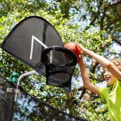 Trampoline Basketball Hoop Set with Mini Balls & Pump – Easy Assembly