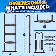 Gardenature Universal Safe Trampoline Ladder- -3 Steps Wide-Trampoline Accessori
