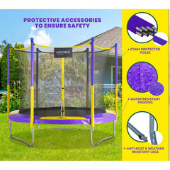 Machrus Upper Bounce 9 Ft. round Trampoline Set with Safety Enclosure System Out