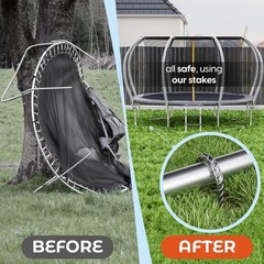 12 Inch Trampoline Stakes Anchors Heavy Duty Galvanized Steel U-Hook Ground