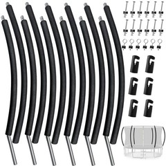 6 Pcs Trampoline Curved Poles with Plastic Tube Cap, Foam Tubes Padding, Moun…