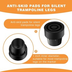 Innconee 8 Pieces Replacement Mini Trampoline Leg Caps, Black Rubber Caps Tip…