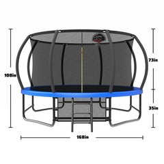 14ft Recreational Trampolines with Ladder ASTM Approval Adults Kids Trampoline