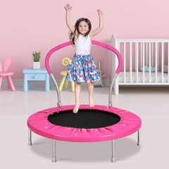 36-Inch Kids Trampoline with Handle Bar, Indoor Mini Toddler Rebounder