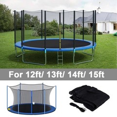 Replacement Safety Net Enclosure for 12 13 14 15FT Round Trampoline With 6 8Pole