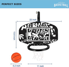 Basketball Hoop for Trampoline, Fits Straight and Curved Pole Trampoline Basketb