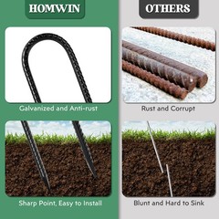 12 PCS 12 Inch Heavy Duty Trampoline Stakes Anchors U Hooks Wind Ground Yard